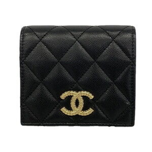 CHANEL Black Caviar Leather Wallet